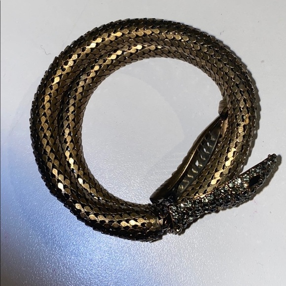 Bracelet Metal snake leather cuff lot of two - Picture 4 of 11